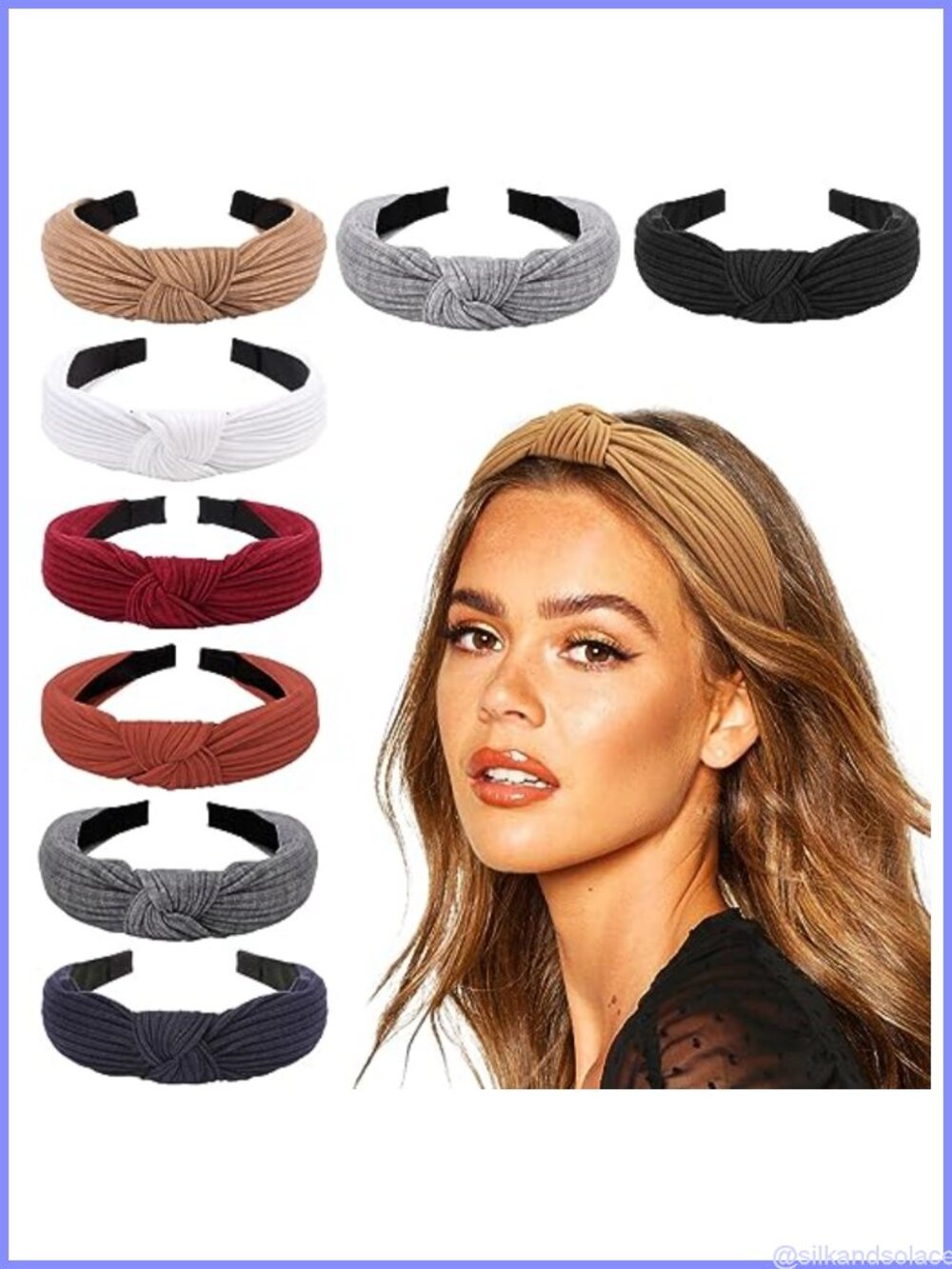 Knotted Headbands for Women Wide Turban Yoga Exercise Hair Bands 8 Pack